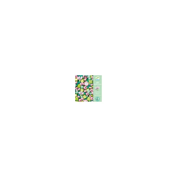 450 Wooden beads - Leaves and flowers
