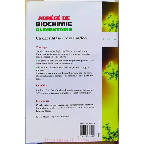 Abrégé de biochimie alimentaire