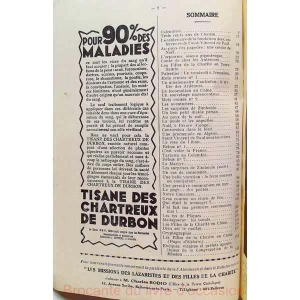 Almanach des missions de Saint Vincent de Paul - 1933