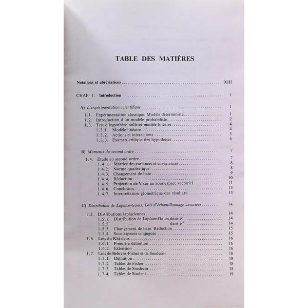 Analyse de variance et plans d'expérience