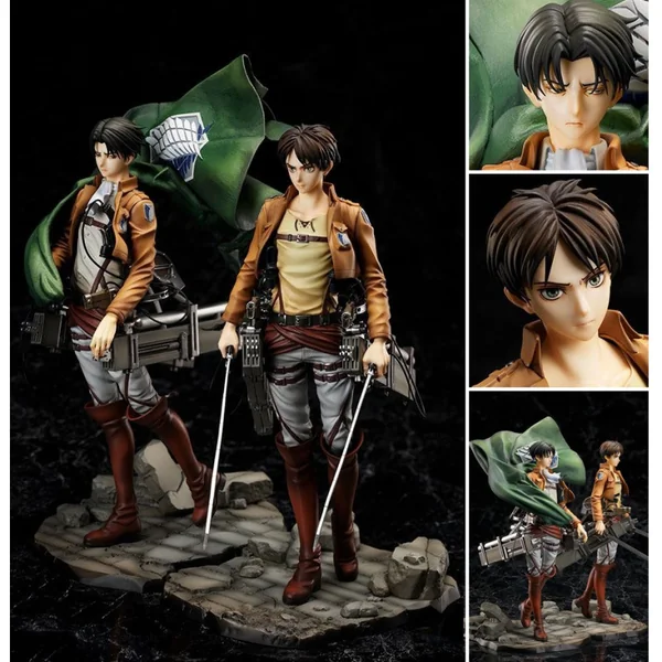 ATTACK ON Titan Pack Figurines Eren Yeager & Levi Ackerman Hobby Max