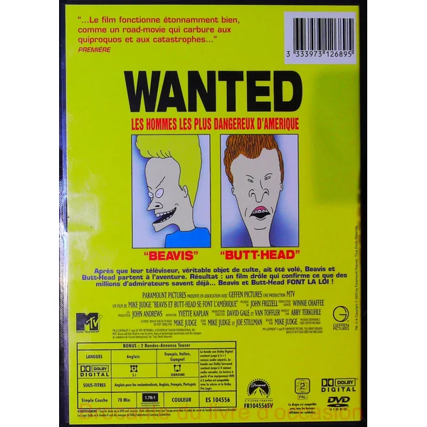 Beavis et Butt-head se font l'Amérique (DVD)