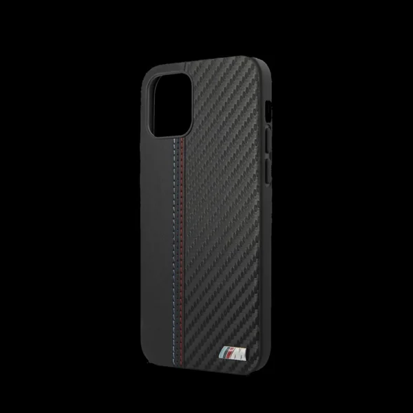 BMW Coque iPhone 12 Pro (6.1") Cuir Noir BMHCP12MMCARBK