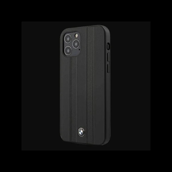 BMW Coque Iphone 12 Pro (6.1") Cuir Noir BMHCP12MTTBK