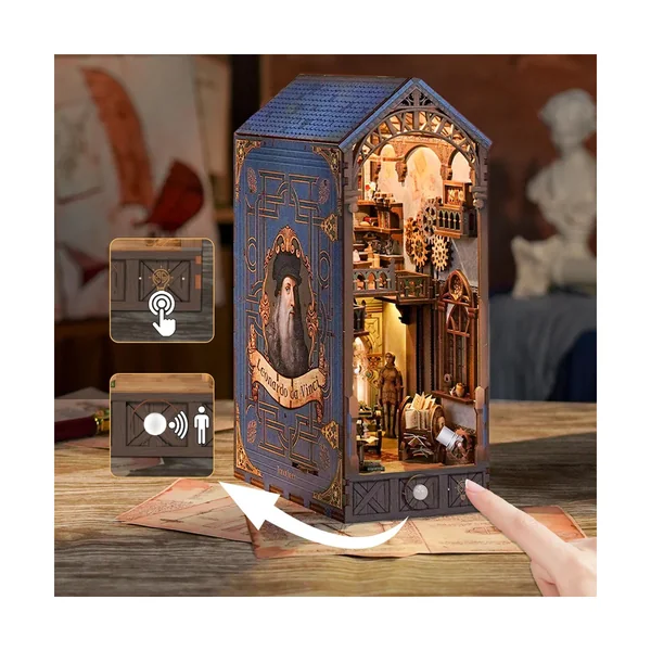 BOOK NOOK KIT - DIY- Leonardo Da Vinci - 387pcs + LED Light