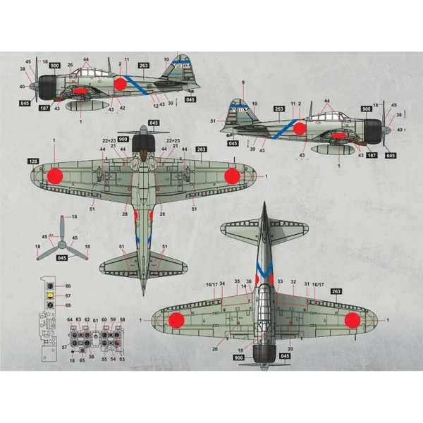 BORDER MODEL: 1/35; A6M2 Zero Fighter with interior of the engine and weapons