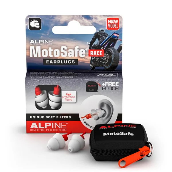 Bouchon D'Oreille MotoSafe Avec Filtre blanc/rouge