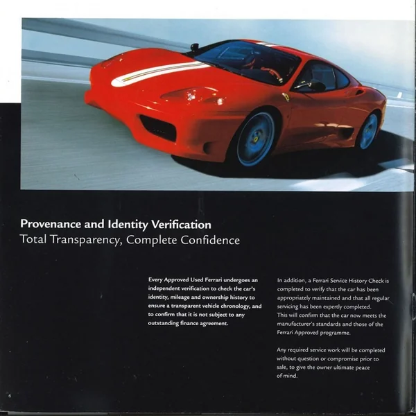 Brochure Ferrari Approved - Used car programme 2008 en Anglais FAID1-JAN08