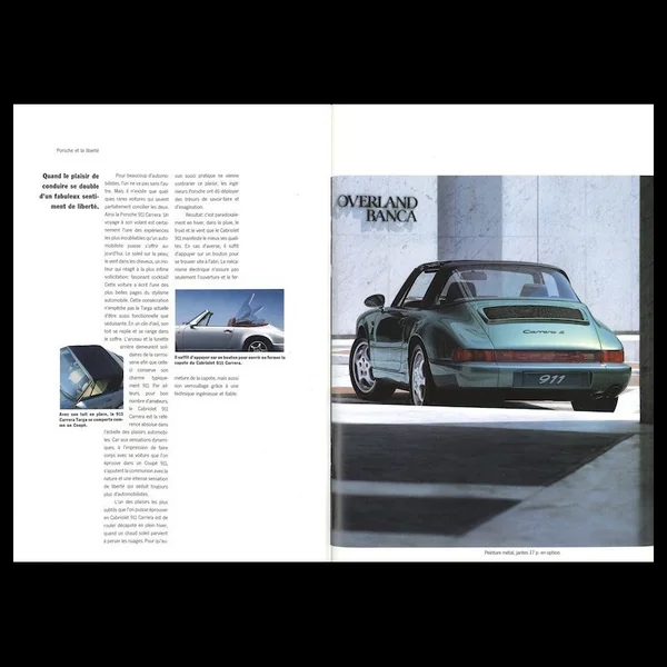 Brochure Porsche 911 08/1992 en français WVK12713093