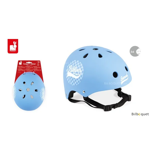 Casque bleu à damiers Bikloon - Taille S