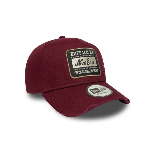 Casquette New Era 9FORTY Patch Wash Aframe bordeaux