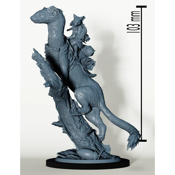 Cavalier souris sur belette