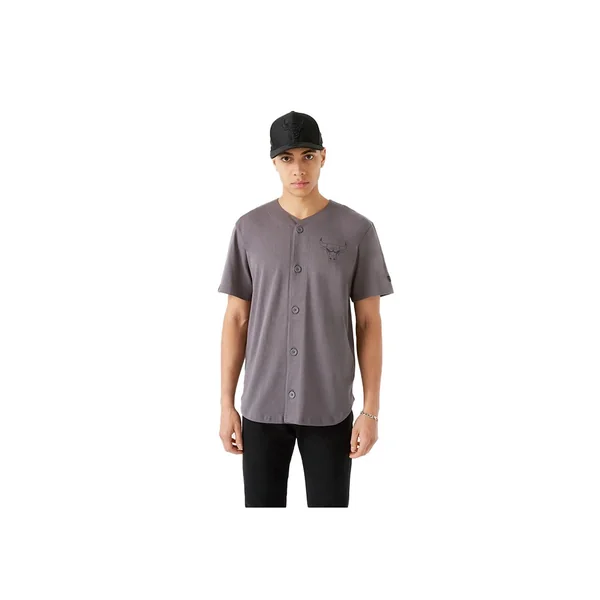 Chemise de baseball New Era grise des Chicago Bulls