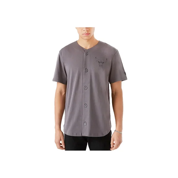 Chemise de baseball New Era grise des Chicago Bulls
