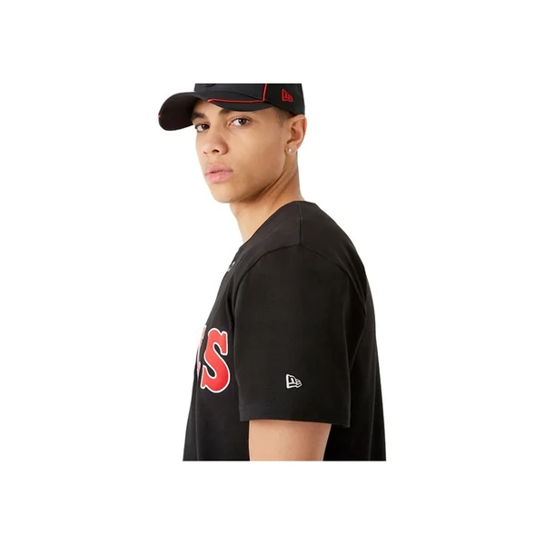 Chemise de baseball New Era noir des Chicago Bulls