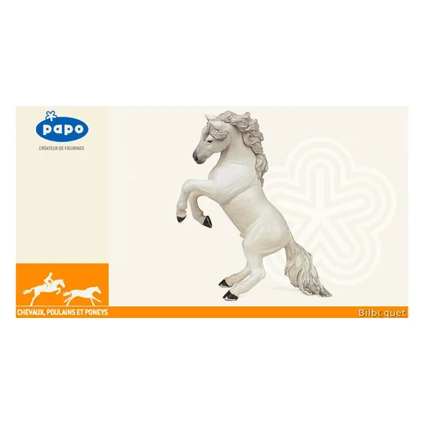 Cheval cabré blanc - Figurine en plastique