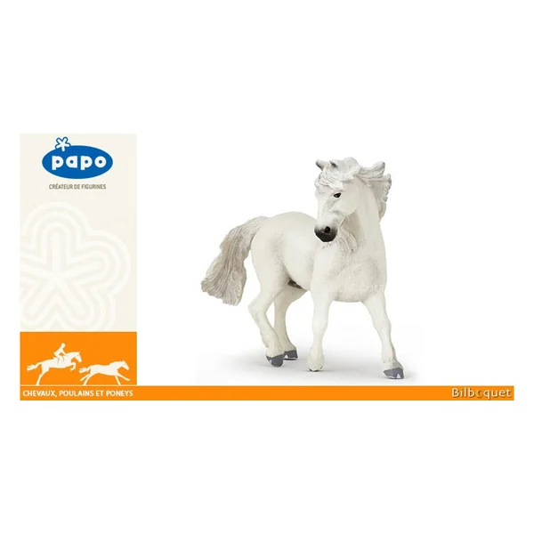 Cheval de race Camargue - Figurine en plastique
