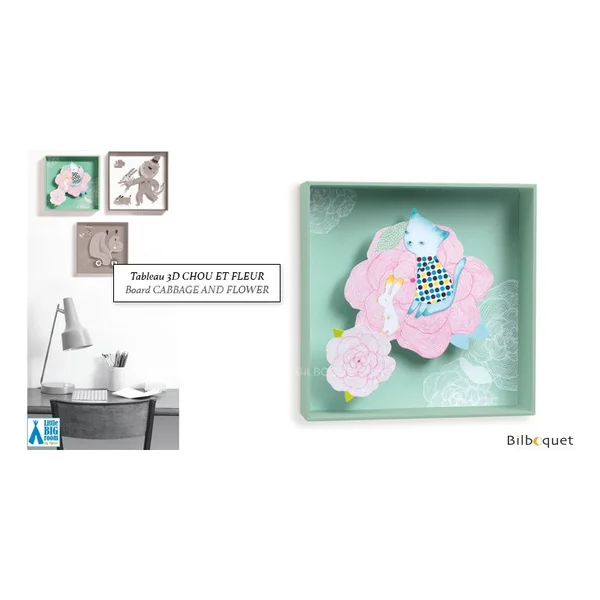 Chou et Fleur - Tableau pour chambre d'enfant