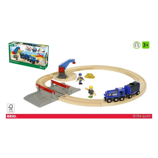 Circuit police 19 pièces - Circuit de train en bois