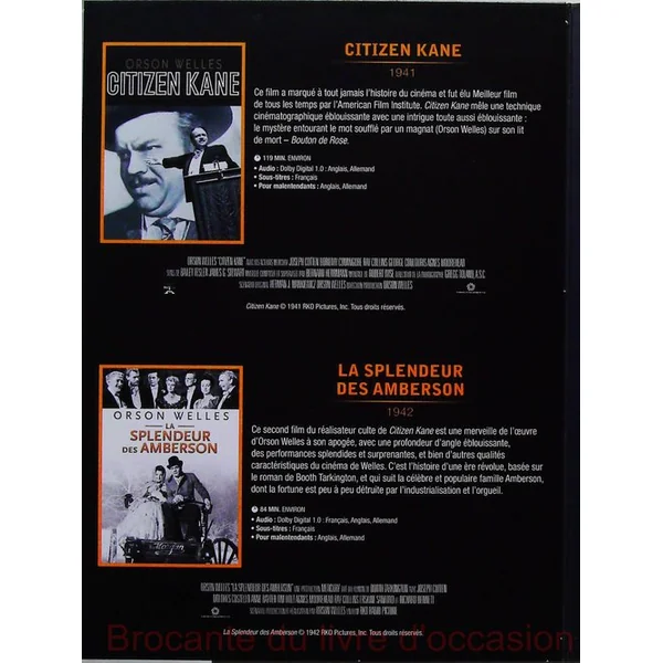 Coffret Orson Welles 6 films DVD Titres en description