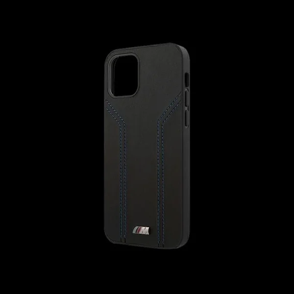 Coque BMW iPhone 12 Pro (6.1") Cuir Noir BMHCP12MDLBK