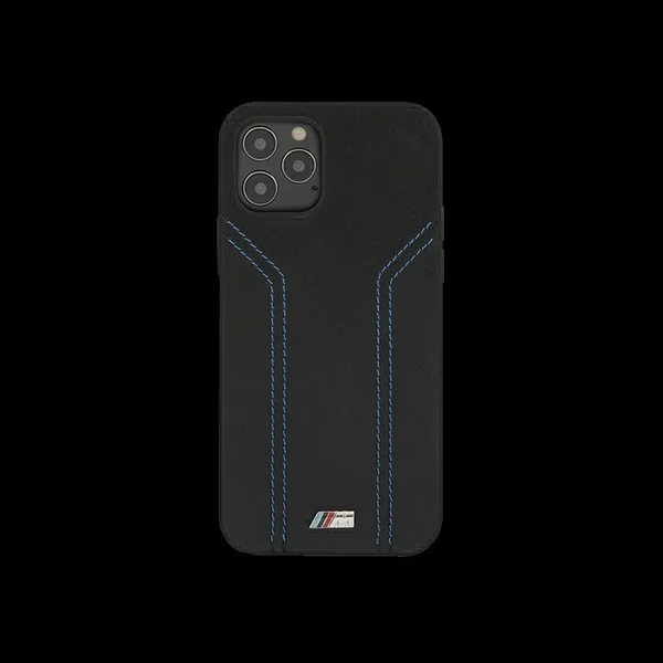 Coque BMW iPhone 12 Pro (6.1") Cuir Noir BMHCP12MDLBK