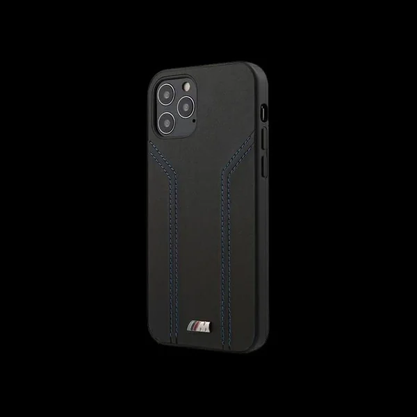 Coque BMW iPhone 12 Pro (6.1") Cuir Noir BMHCP12MDLBK