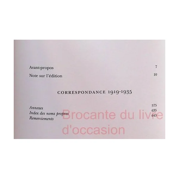 Correspondance (1919-1935)