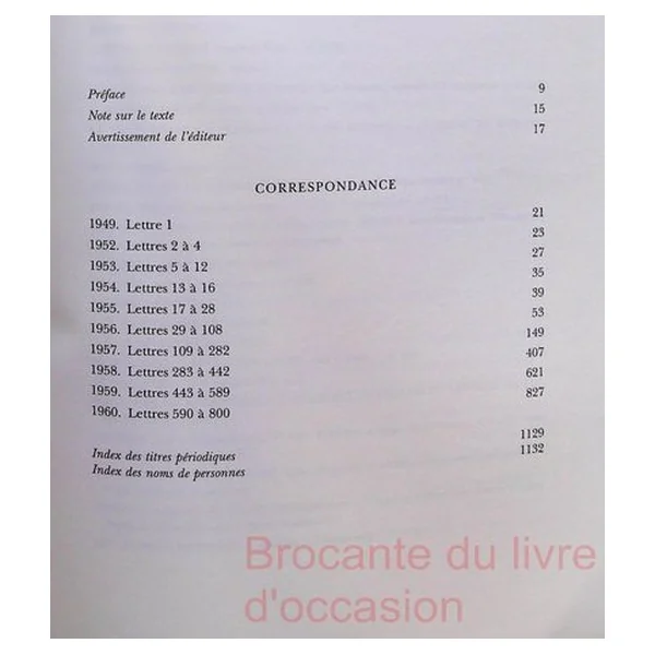 Correspondance (Tome 1-1949-1960)