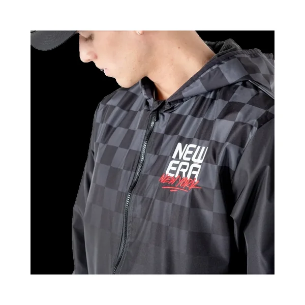 Coupe-Vent Zippé à Capuche New Era noir à imprimé gradient