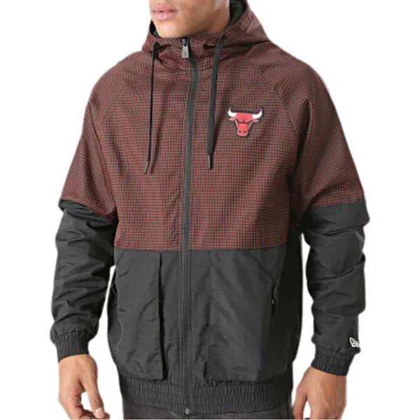 Coupe-vent à Capuche New era Check Ripstop Chicago Bulls