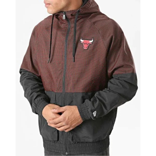 Coupe-vent à Capuche New era Check Ripstop Chicago Bulls