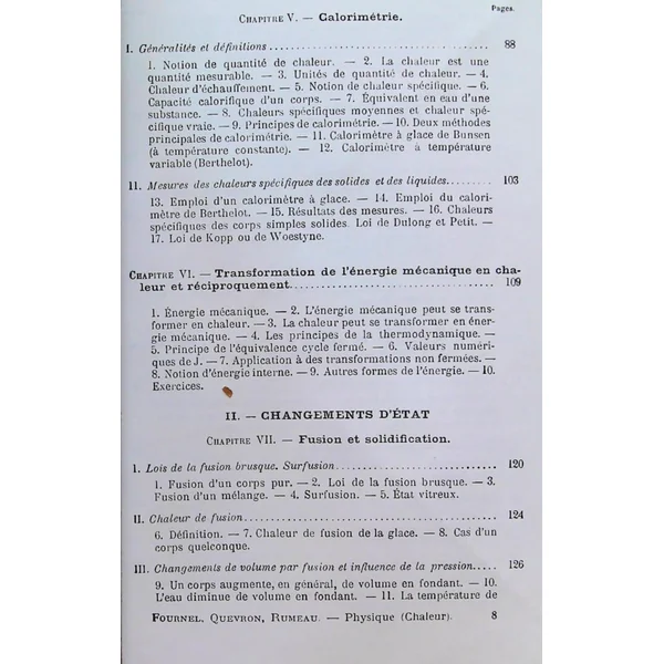 Cours de physique - Chaleur et changements d'Etat