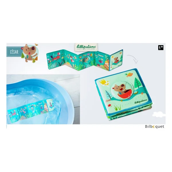 César va à la pêche, livre de bain