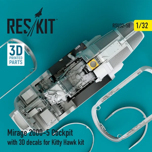 Dassault Mirage -2000-5 cockpit with 3D decals for Kitty Hawk kit