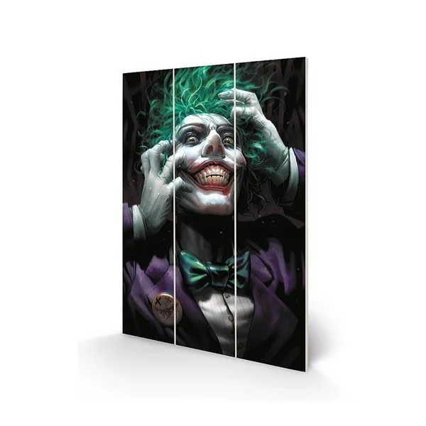 DC COMICS - Joker (Crazy Close Up) - Impression sur bois 20x29.5