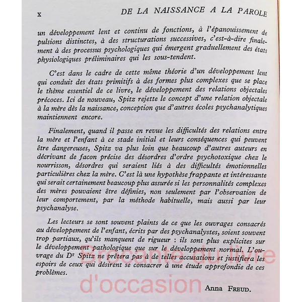 De la naissance à la parole.-