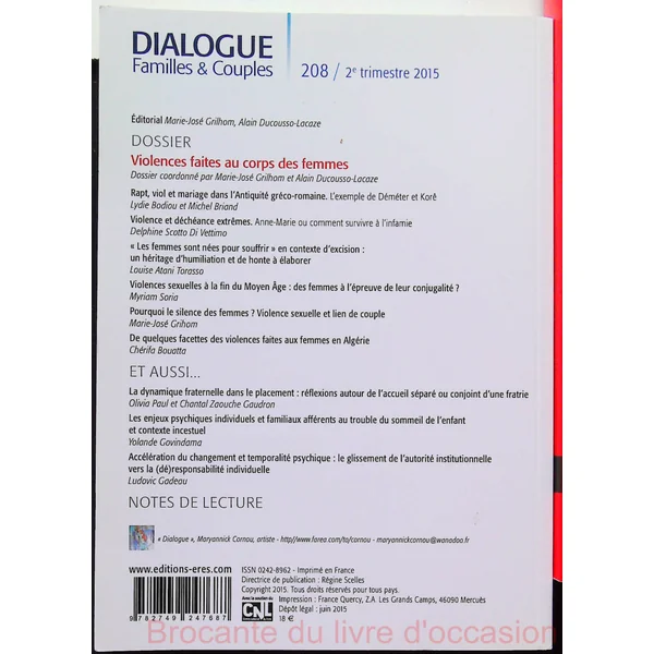 Dialogue 208 Violences faites aux femmes