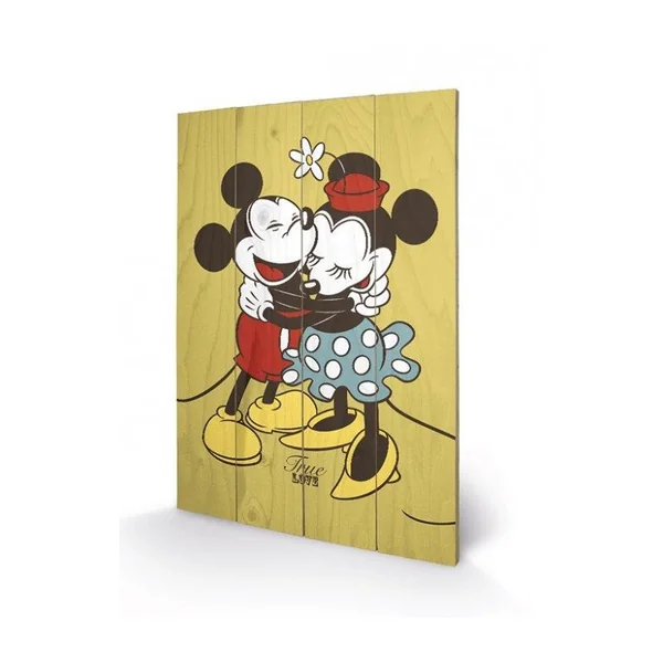 DISNEY - Mickey & Minnie Mouse True Love - Impression sur bois 40x59cm