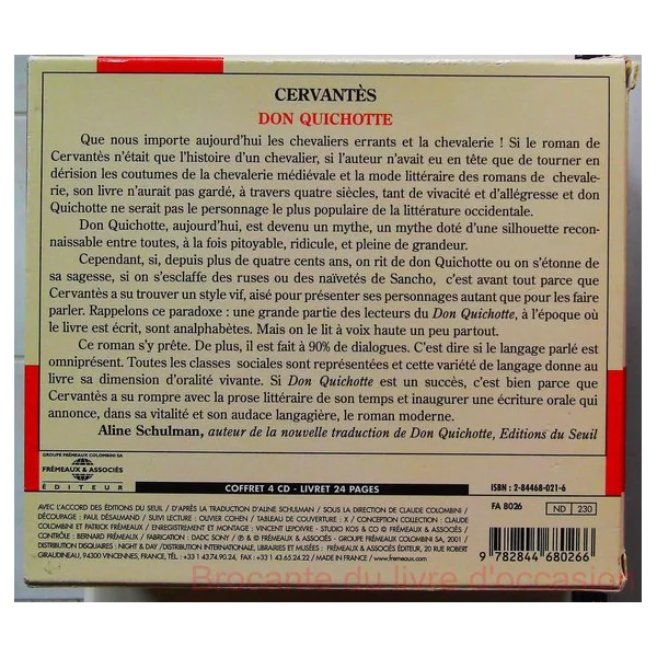 Don quichotte lu par jean-pierre cassel 4 CD
