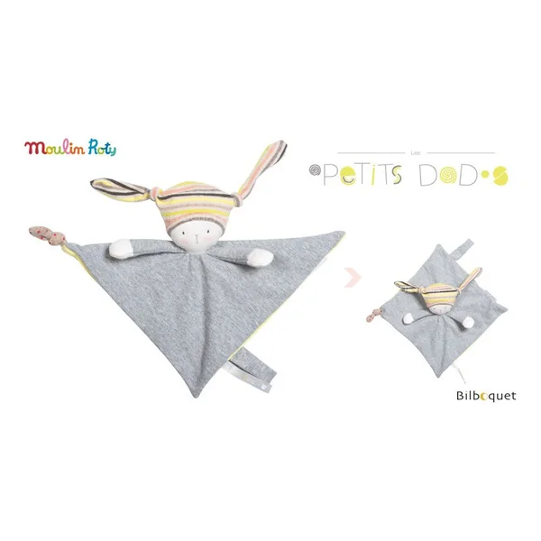 Doudou attache tétine Nin-Nin le lapin - Les Petits Dodos - Moulin Roty