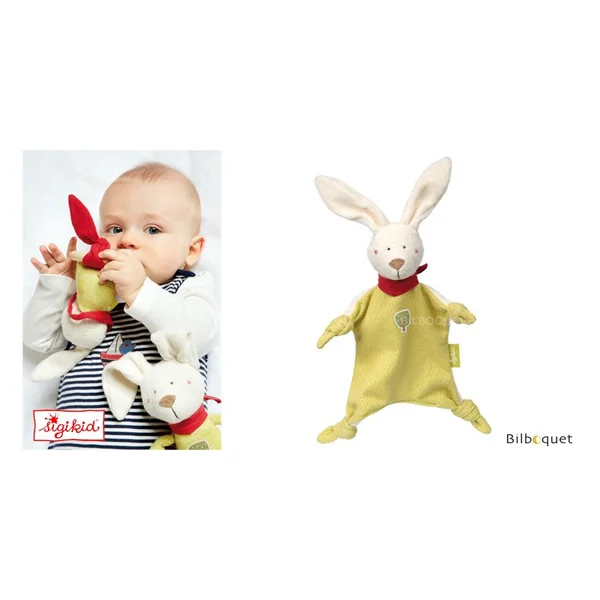 Doudou plat Lapin 23cm - Sigikid Green