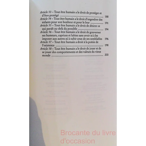 Déclaration des droits de l'^etre Humain
