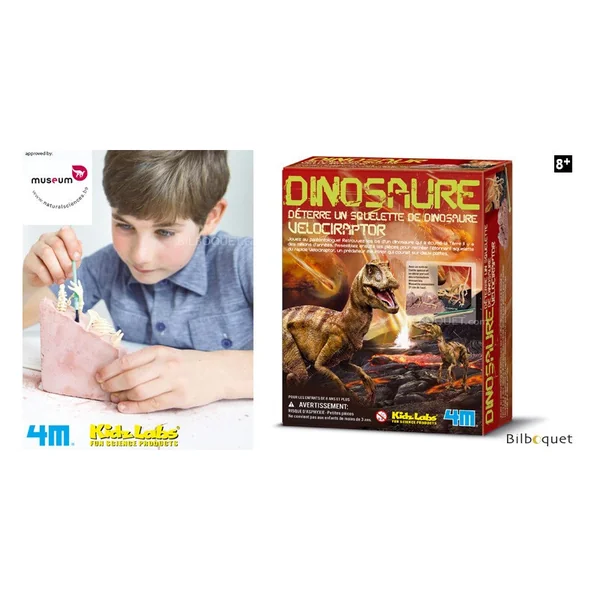Déterre un squelette de dinosaure - Velociraptor