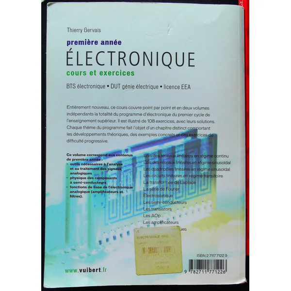 Electronique première année BTS électronique, DUT génie électrique, licence EEA-