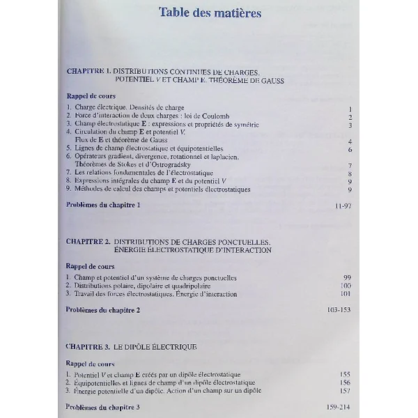 Electrostatique 103 problèmes