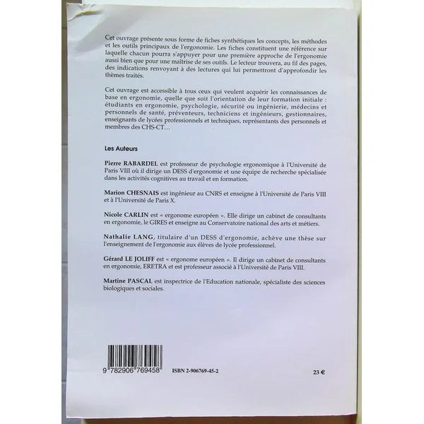 Ergonomie concepts et méthodes