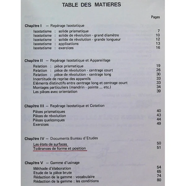 'eTUDE LOGIQUE DES GAMMES D'USINAGE