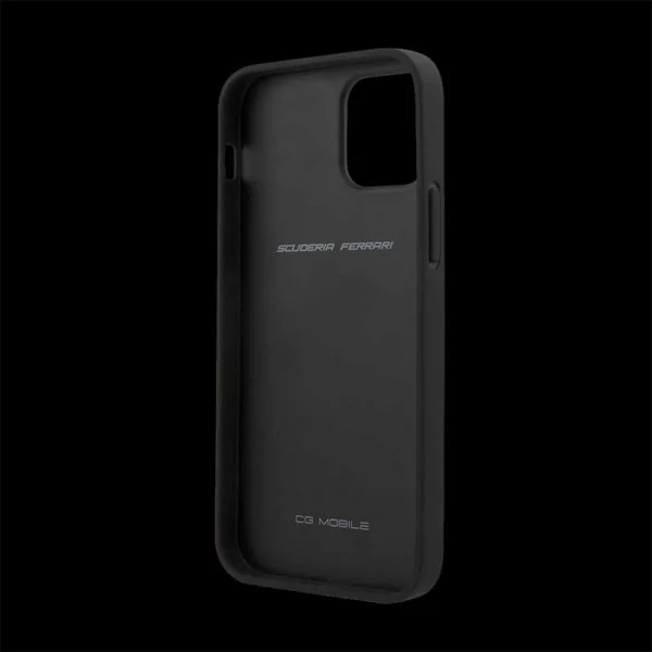 Ferrari coque iPhone 12 Pro (6.1") Cuir Carbone Rouge FESNECHCP12MIRE