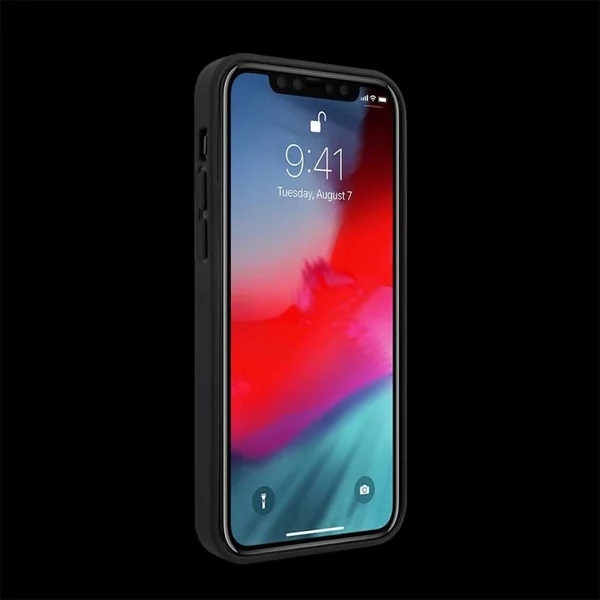 Ferrari coque iPhone 12 Pro (6.1") Cuir Carbone Rouge FESNECHCP12MIRE